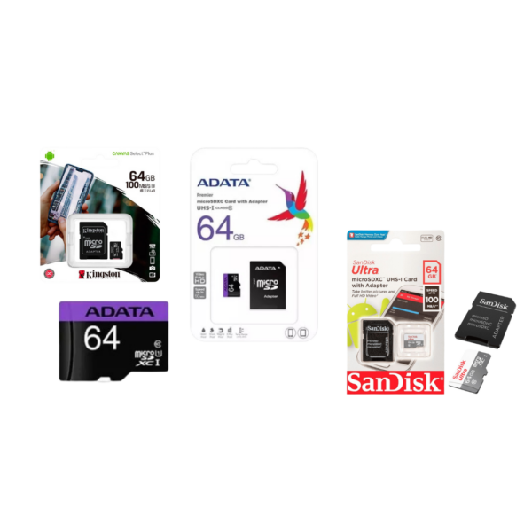 Memoria Micro SD 64GB con adaptador